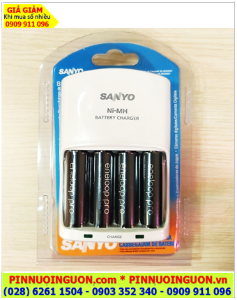 Sanyo NC-MQN06U, Bộ sạc kèm 4 pin sạc Panasonic Eneloop PRO AA2550mAh 1.2v (X.xứ NHẬT)